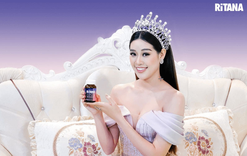 Viên uống RiTANA là “bùa dưỡng trắng toàn thân” hiệu nghiệm, cải thiện khí sắc thăng hoa cho Hoa hậu Khánh Vân