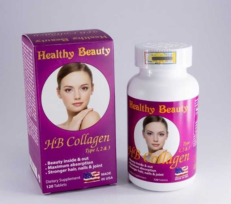 Viên uống collagen Healthy Beauty HB Collagen Type 1,2&3