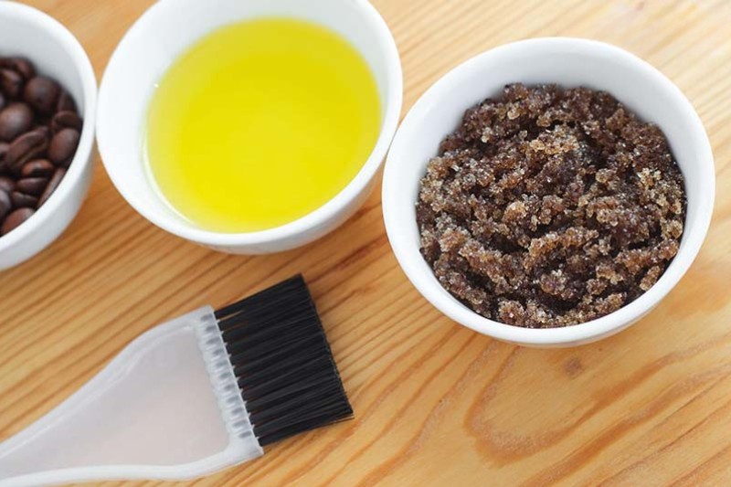 dầu oliu cà cafe làm sáng da