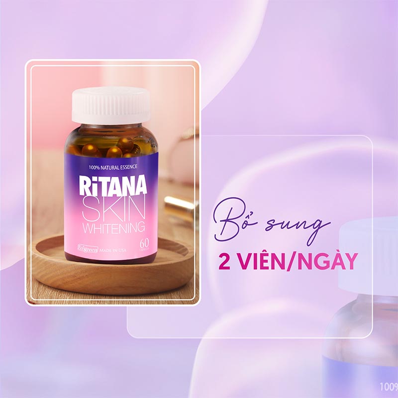 Bổ sung 2 viên RiTANA mỗi ngày để hỗ trợ làm mờ nám, tàn nhang, giúp da căng mịn, sáng khỏe từ bên trong