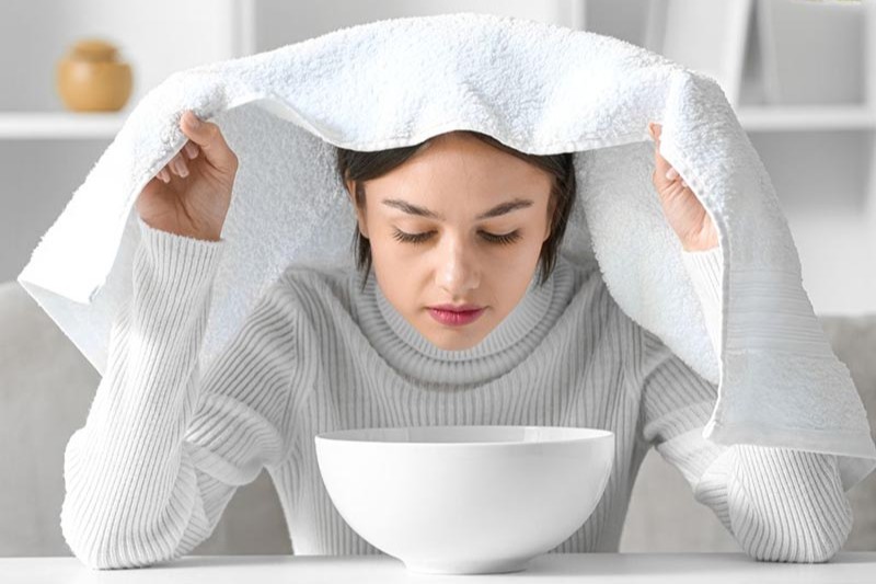 xông hơi bằng lá tía tô