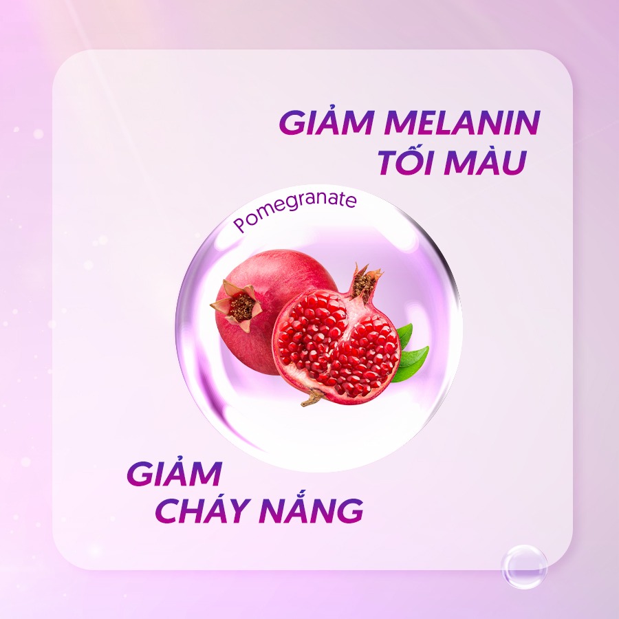 lựu đỏ giảm sản xuất melanin